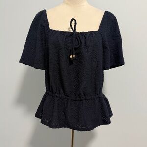 Michael Michael Kors Women’s Midnight Blue Elastic Waist Top Size L